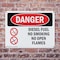 Signmission Diesel Fuel No Smoking No Open Flames Danger Sign, Plastic, 14in W x 10in L, 2PK OS-2PACK-DS-P-1014-L-1124 - alternate 7